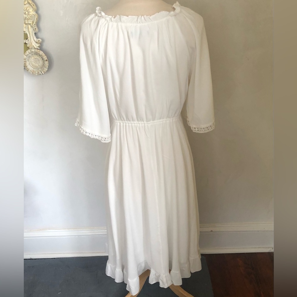Lulus My darling love White handkerchief Dress w/3/4 sleeves fully lined Size XL - Picture 5 of 14